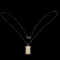 Silver necklace natural lemon quartz cubic zirconia