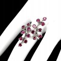 Silver ring size 19 natural rhodolite garnet