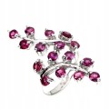 Silver ring size 19 natural rhodolite garnet