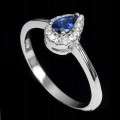 Srebrny pierścionek naturalny niebieski szafir r14
