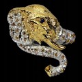 Ring sapphire  r 14 elephant silver 925 beautiful