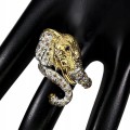 Ring sapphire  r 14 elephant silver 925 beautiful