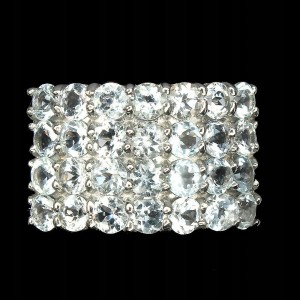 Pierścionek srebrny akwamaryny 925 r 18.5 2