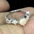 925 silver ring, opal fiery, beautiful size 14