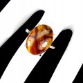 Natural silver amber ring 925 size 14.5