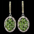 Silver Songea Sapphire earrings 925 diopsides