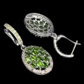 Silver Songea Sapphire earrings 925 diopsides