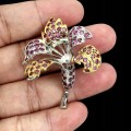 Silver garnet brooch 925 beautiful rhodolite flower