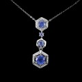 Natural tanzanites necklace silver cubic zirconia 11