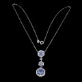 Natural tanzanites necklace silver cubic zirconia 11
