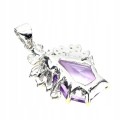 Natural amethyst tanzanite pendant 925 silver