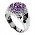 Ring 925 natural amethyst garnet size 16