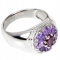 Ring 925 natural amethyst garnet size 16