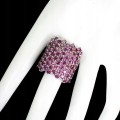 Natural rhodolite garnet silver ring size 16