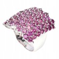 Natural rhodolite garnet silver ring size 16