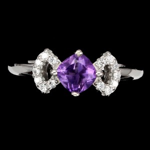 Pierścionek naturalny ametyst delikatny 925 r 17