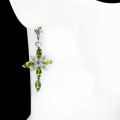Silver earrings natural diopside garnet 925 3