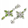 Silver earrings natural diopside garnet 925 3
