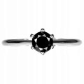Pierścionek czarny diament 0.5ct r 19.5 certyfikat