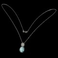 Srebrny naszyjnik cyrkonie larimar naturalne 17