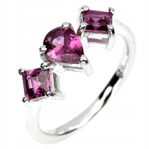 Pierścionek srebrny 925 r 14.5 granaty piękny