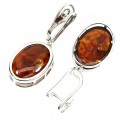 Natural amber silver earrings 925 4