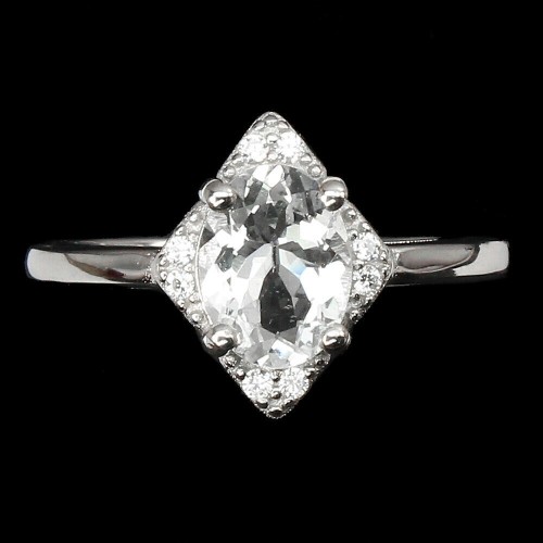 Pierścionek 925 akwamaryn cyrkonie r 16 srebro