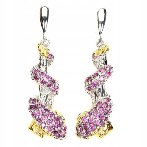 925 silver earrings natural rhodolite garnet 8