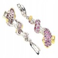 925 silver earrings natural rhodolite garnet 8