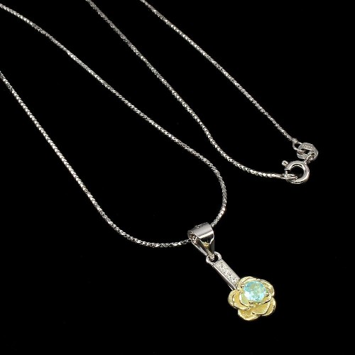 Natural silver apatite beautiful flower necklace