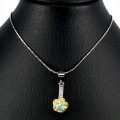 Natural silver apatite beautiful flower necklace