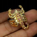Silver ring 925 rubies size 16 scorpion