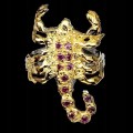 Silver ring 925 rubies size 16 scorpion