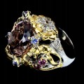 Srebrny pierścionek r 17 ametryn 19x17mm tanzanity