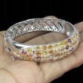 Silver bracelet with natural sapphires 925 Songea 7