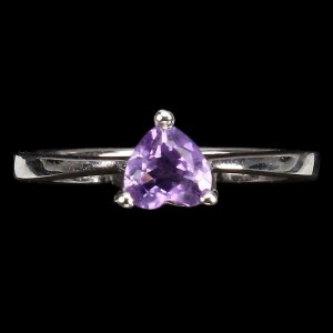 Pierścionek naturalny ametyst delikatny 925 r 11