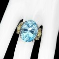 Pierścionek 16.91ct Sky Blue Topaz szafiry r17 925