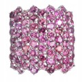 Natural rhodolite garnet silver ring size 20