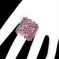 Natural rhodolite garnet silver ring size 20