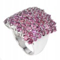 Natural rhodolite garnet silver ring size 20