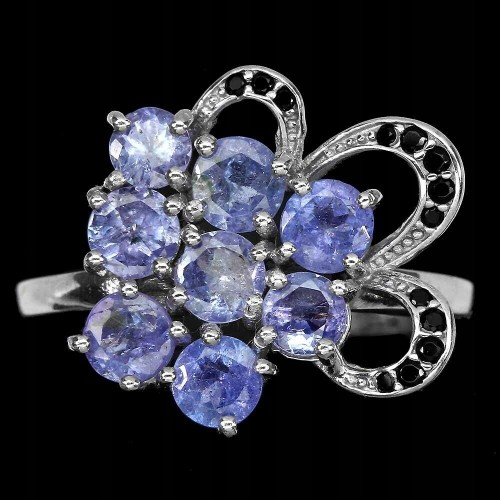 Pierścionek naturalne tanzanity spinele r 16