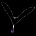 Silver necklace with natural amethyst cubic zirconia 12