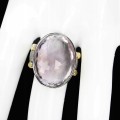 Pierścionek ametyst 25.27ct szafiry srebro r 19