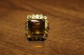 Natural quartz ring size 13 sapphires