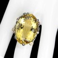 Natural ring 43.58ct citrine sapphires, size 16