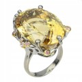 Natural ring 43.58ct citrine sapphires, size 16