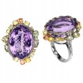 Pierścionek ametyst 19.83ct r 16 certyfikat