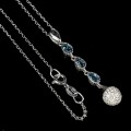 Naszyjnik srebrny 925 London Blue topaz cyrkonie 6