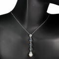 Naszyjnik srebrny 925 London Blue topaz cyrkonie 6