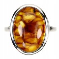 Pierścionek srebrny naturalny bursztyn 925 r 16